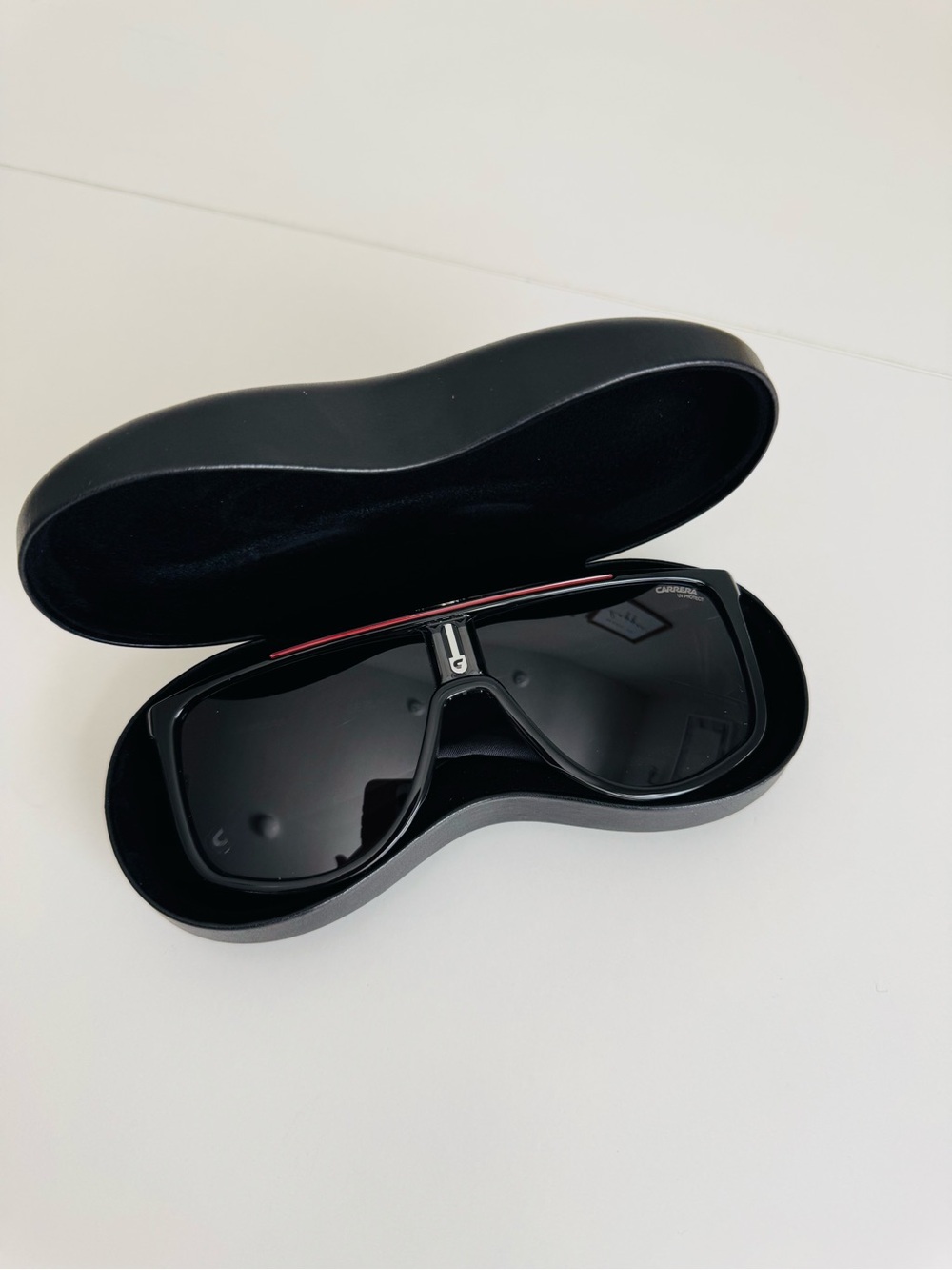 Carrera Black Sunglasses with Red Top Bar